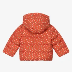 Girls Red Floral Puffer Jacket