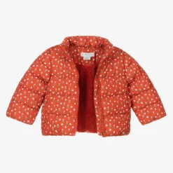 Girls Red Floral Puffer Jacket