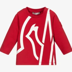 Girls Red Giant Logo Top