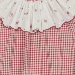 Girls Red Gingham Check Cotton Dress