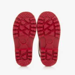 Girls Red Glitter Rain Boots