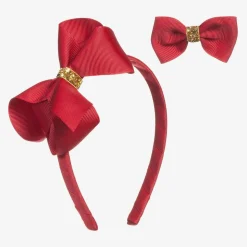 Girls Red Hairband & Hairclip Set
