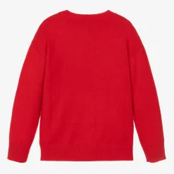 Girls Red Heart Sweater