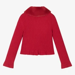 Girls Red Knitted Cardigan