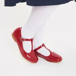 Girls Red Patent Leather T-Bar Shoes