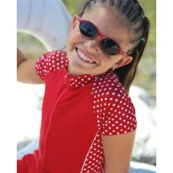 Girls Red Polka Dot Sun Suit (UPF50+)