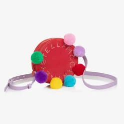 Girls Red Pom-Pom Bag (16cm)