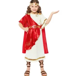 Girls Red Roman Empress Deluxe Costume