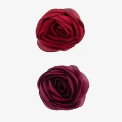 Girls Red Rose Hairclips (2 Pack)