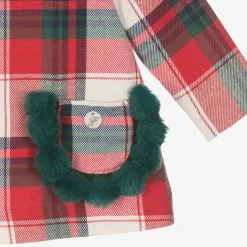 Girls Red Tartan Cotton Dress