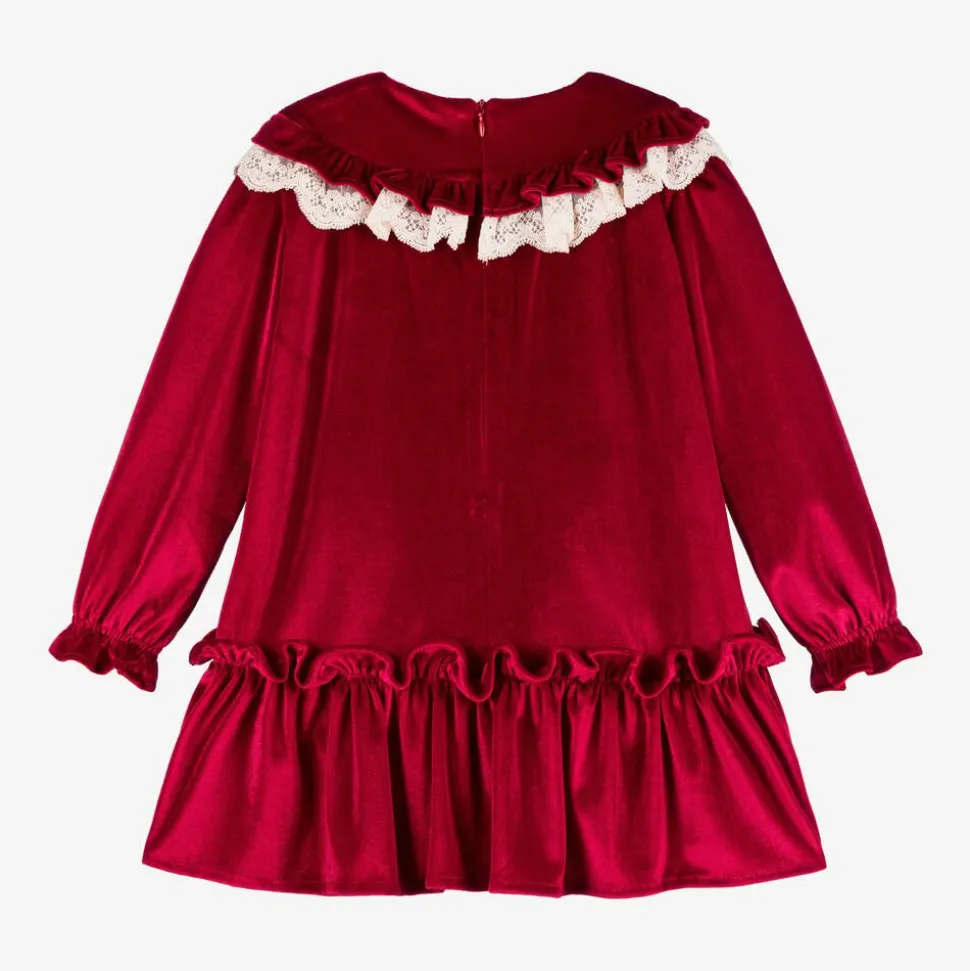 Girls Red Velour Dress
