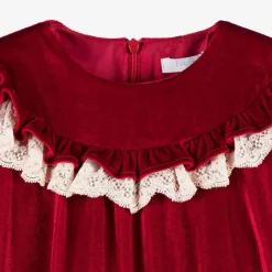 Girls Red Velour Dress