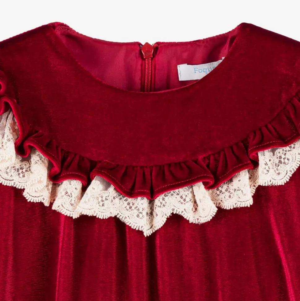Girls Red Velour Dress