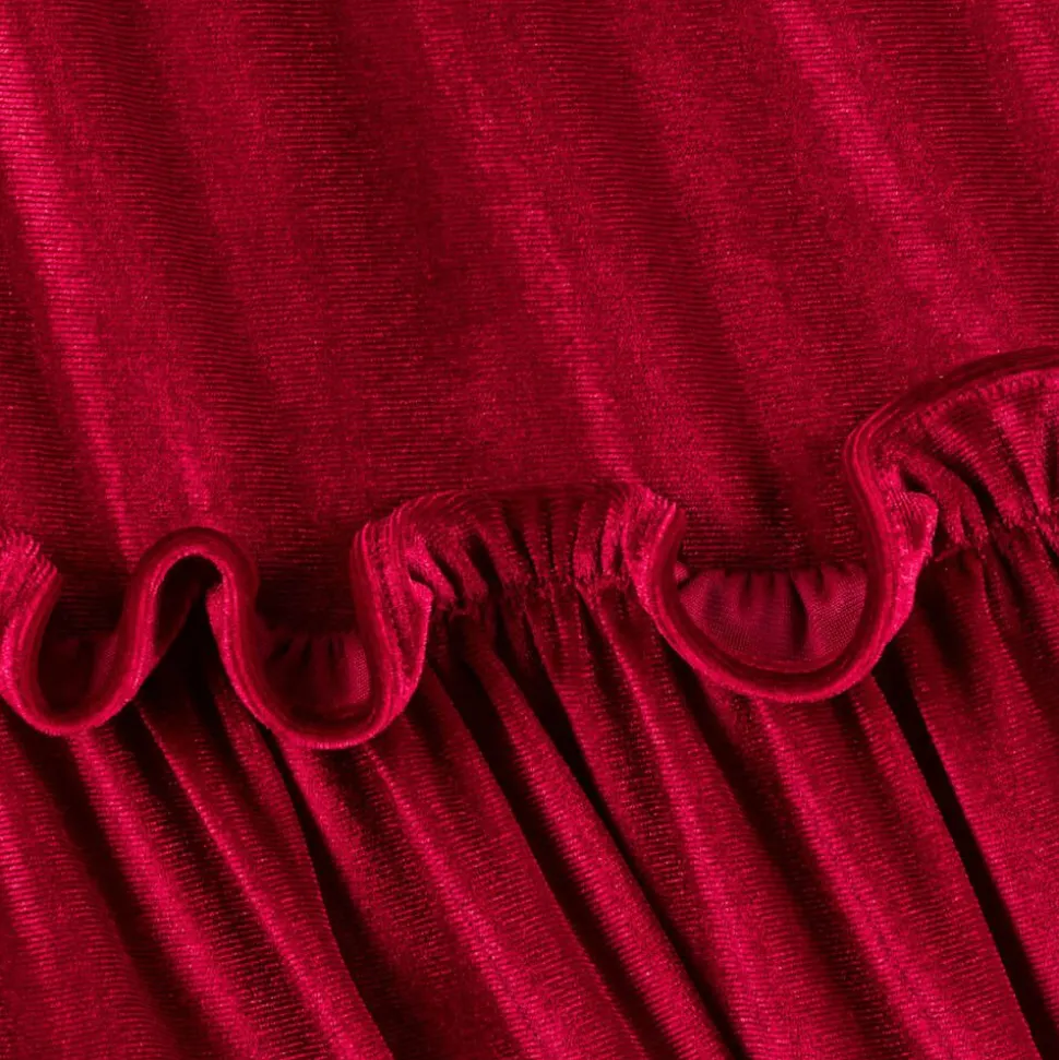 Girls Red Velour Dress
