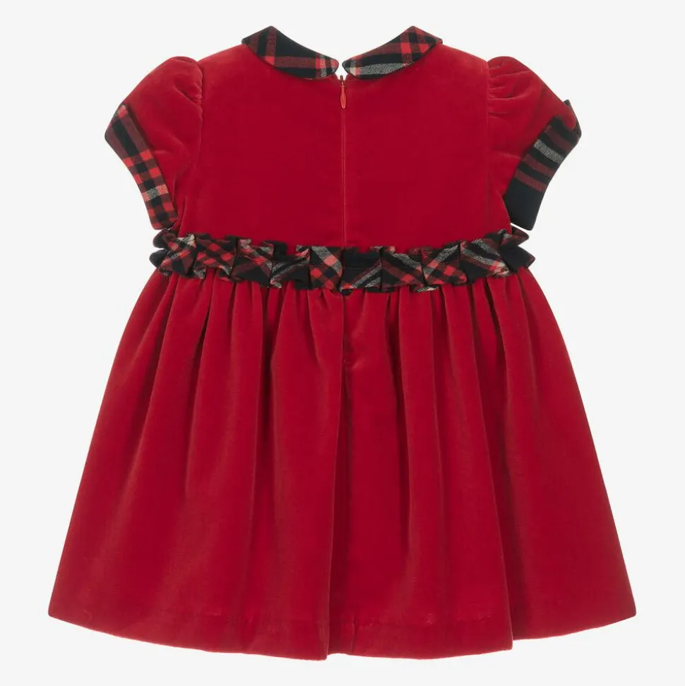 Girls Red Velvet Dress