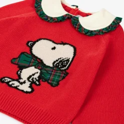 Girls Red Wool & Cashmere Peanuts© Sweater