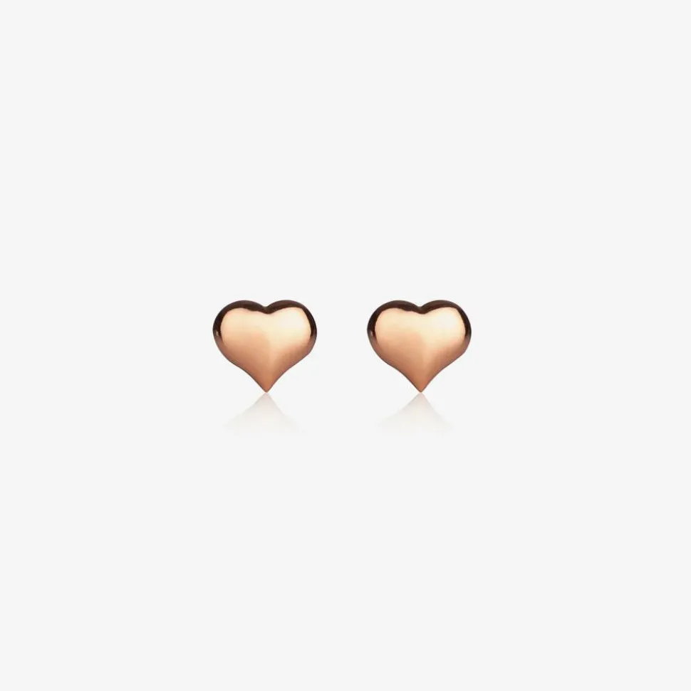 Girls Rose Gold Plated Heart Earrings