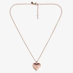 Girls Rose Gold Plated Personalised Heart Locket (38cm)