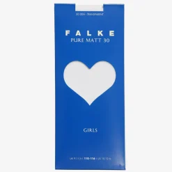 Girls Sheer White Matt Tights