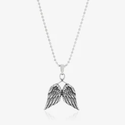 Girls Silver Angel Wings Pendant Necklace (40cm)