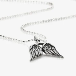 Girls Silver Angel Wings Pendant Necklace (40cm)