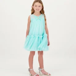 Girls Silver Bow Heeled Sandal