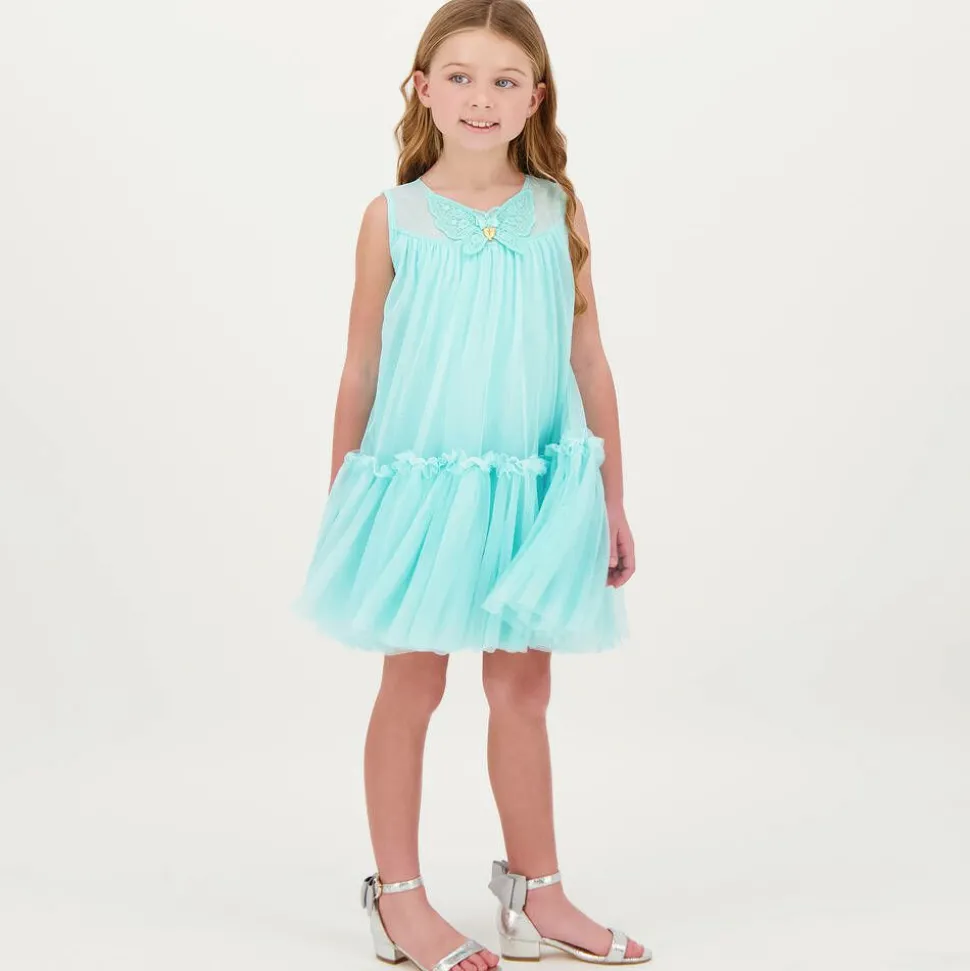 Girls Silver Bow Heeled Sandal