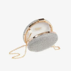 Girls Silver Diamanté Circle Bag (13cm)