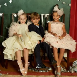 Girls Silver Diamanté Heeled Sandals