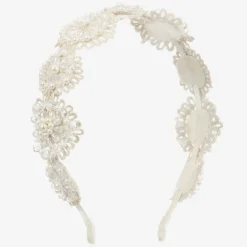 Girls Silver Flower Hairband