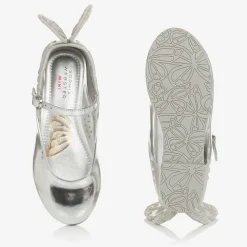 Girls Silver Leather Shoes