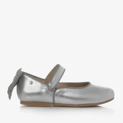 Girls Silver Leather Shoes