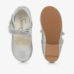 Girls Silver Mary Jane Shoes