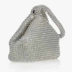 Girls Silver Rhinestone Handbag (15cm)