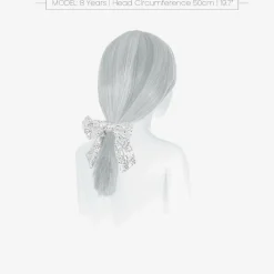 Girls Silver Sequin Bow Hair Elastic