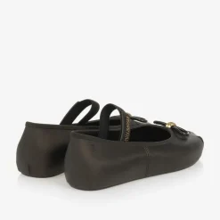 Girls Sparkly Brown Jelly Pumps