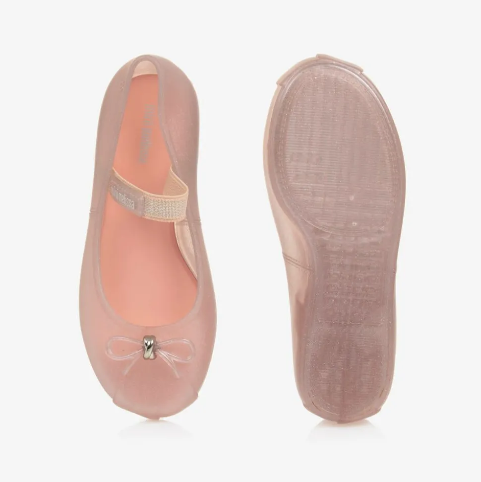Girls Sparkly Pink Jelly Pumps