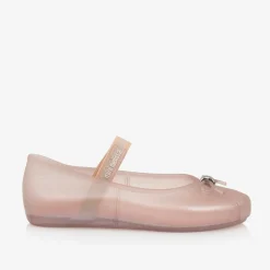 Girls Sparkly Pink Jelly Pumps