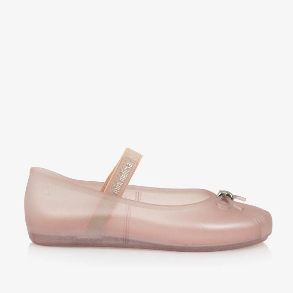 Girls Sparkly Pink Jelly Pumps