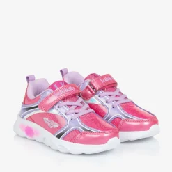 Girls Sparkly Pink Light-Up Trainers