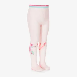 Girls Sparkly Pink Pegasus Tights