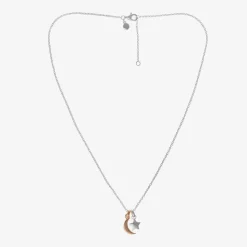 Girls Sterling Silver Star & Moon Necklace (38cm)