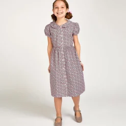 Girls Taupe Leather Pumps