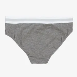 Girls White & Grey Cotton Knickers (2 Pack)