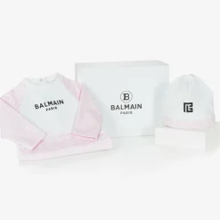 Girls White & Pink Cotton Babygrow Gift Set