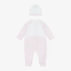 Girls White & Pink Cotton Babygrow Gift Set