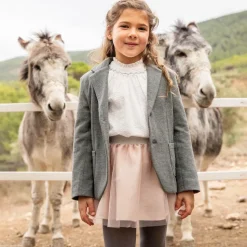 Girls White & Pink Tulle Skirt Set