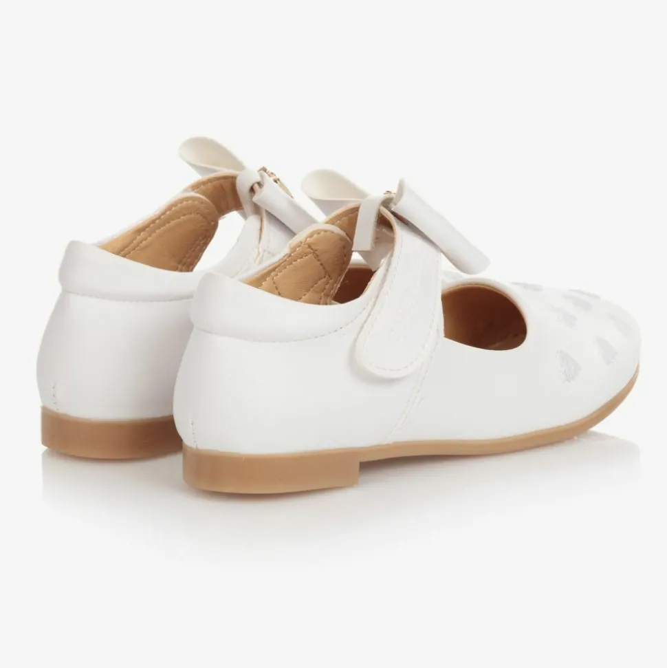 Girls White Bow Shoes