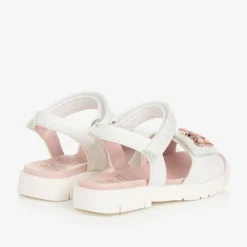 Girls White Butterfly Sandals