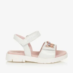 Girls White Butterfly Sandals